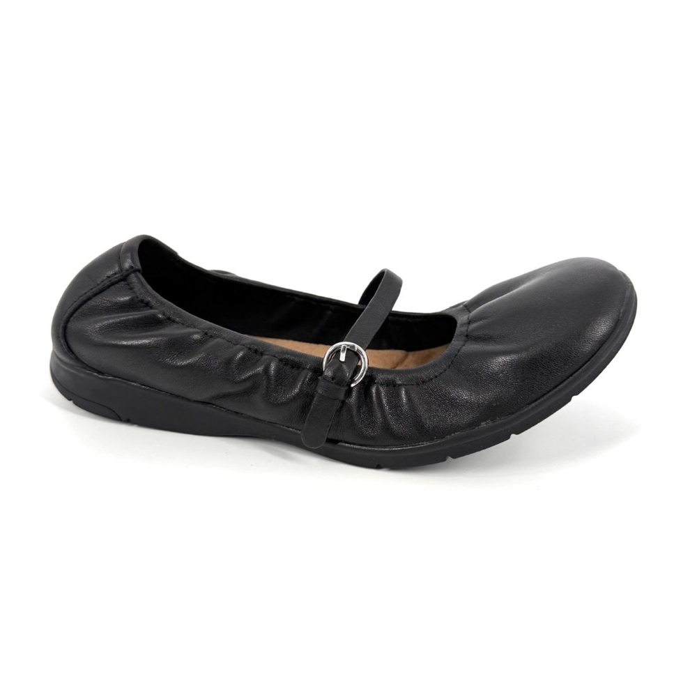 Earth Korvino Mary Jane Ballet Flats Womens Size 8 Black Leather Cushion Comfort